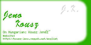 jeno kousz business card